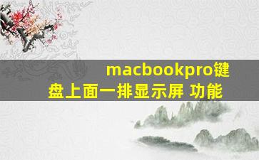 macbookpro键盘上面一排显示屏 功能